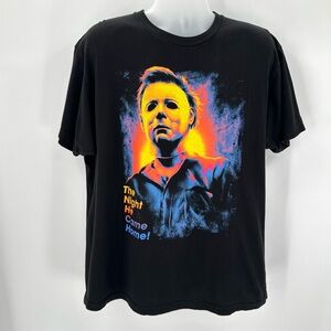 HALLOWEEN MICHAEL MYERS T-shirt Adult Men’s XL 46-48 Black Tee -BLEACH STAINS